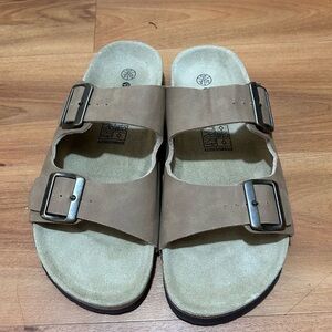 Natural Walk Tan Double Strap Sandals